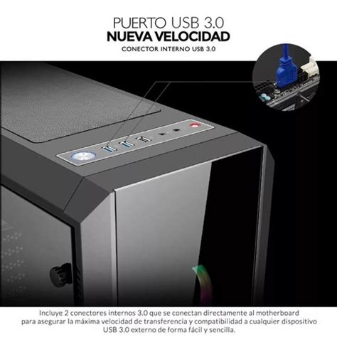 Gabinete Pc Gamer Sentey Z X Fan Rgb Vidrio Templado Krc