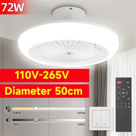 Ventilador De Techo Con Luz Y Mando A Distancia 72W 85 265V 3