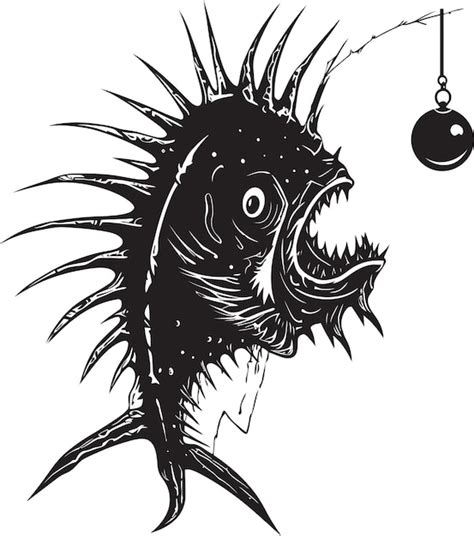 Premium Vector Maleficent Mariner Evil Angler Fish In Vector Form