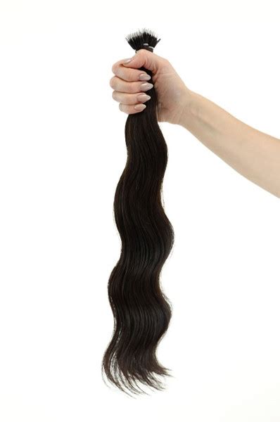 20 Inch Wavy Nano Bead Hair Extension 2 Very Dark Brown