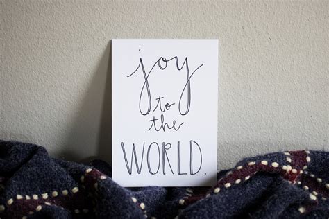 Joy To The World Calligraphy Print Etsy