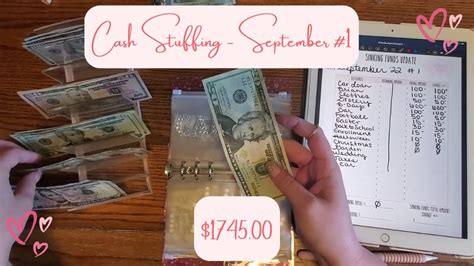 Cash Envelope And Sinking Fund Stuffing September Paycheck