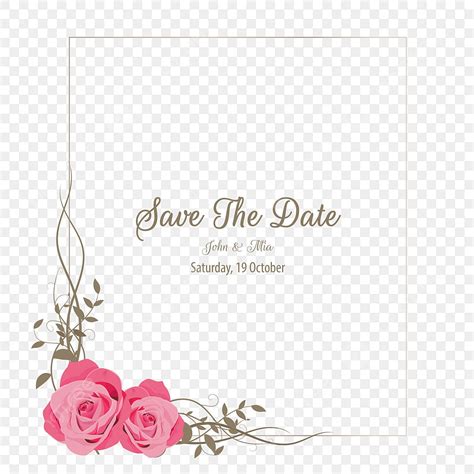 Elegant Wedding Invite Vector Png Images Elegant Save The Date Wedding