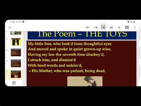 The Toys By Coventry Patmore In Tamil Part 2 English Prescribed Poem