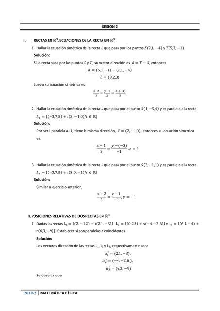 Rectas y planos en Espacio SOLUCIONARIO MATEMÁTICA Kasey De La Cruz