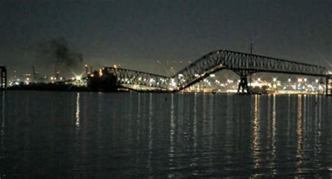 Terrible Moment The Francis Scott Key Bridge In Maryland Collapses And The Entire Structure