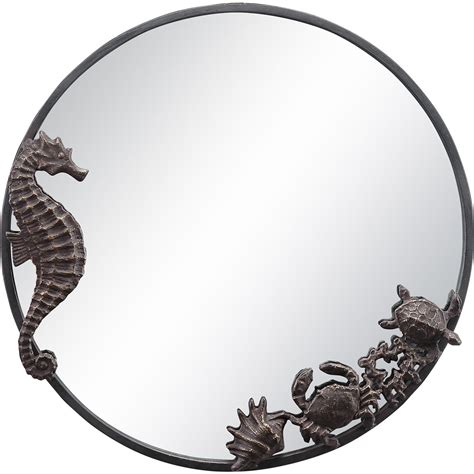 Seahorse Round Wall Mirror Bella Coastal Decor