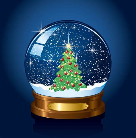 Snow Globe With Christmas Tree Stock Vector Illustration Of