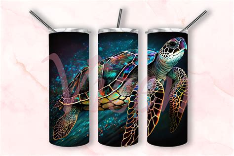 Turtles 20 Oz Skinny Tumbler Sublimation Graphic By Vicen Creative