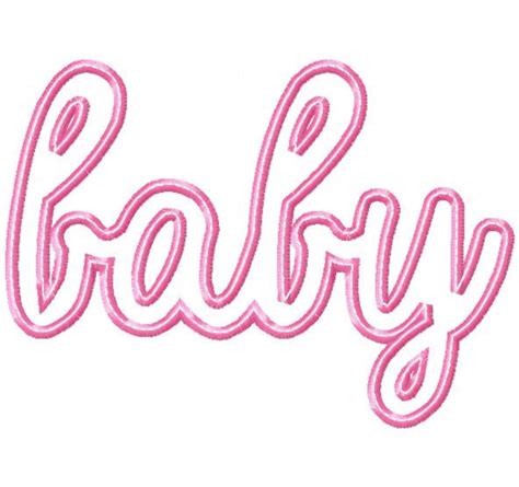 Baby Cursive Applique Design INSTANT DOWNLOAD 3 Sizes - Etsy