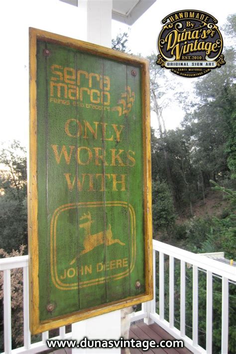 Cartel De Madera Personalizado JOHN DEERE Dunas Vintage