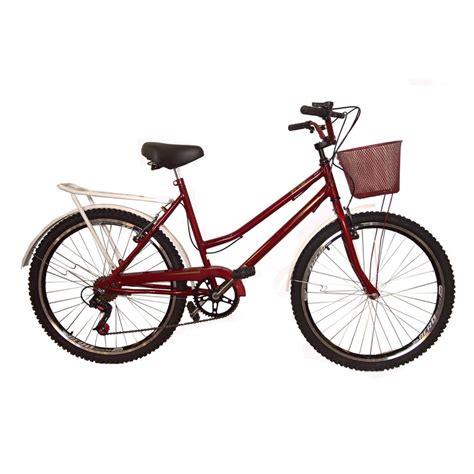 Bicicleta aro 26 Retrô classic new bike 6 marchas vermelha em Promoção