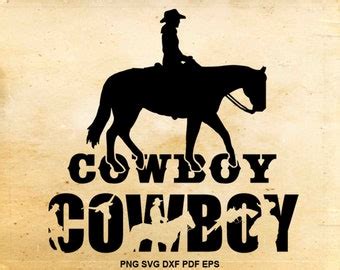 Cowboy Svg Silhouette Cowboy Clipart Shirt Design Iron On Etsy