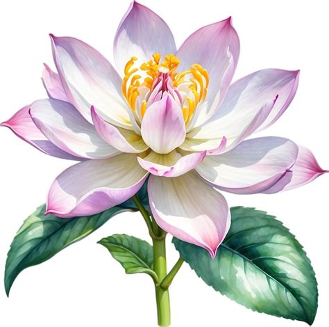 Watercolor Painting Of Brahma Kamal Saussurea Obvallata Flower