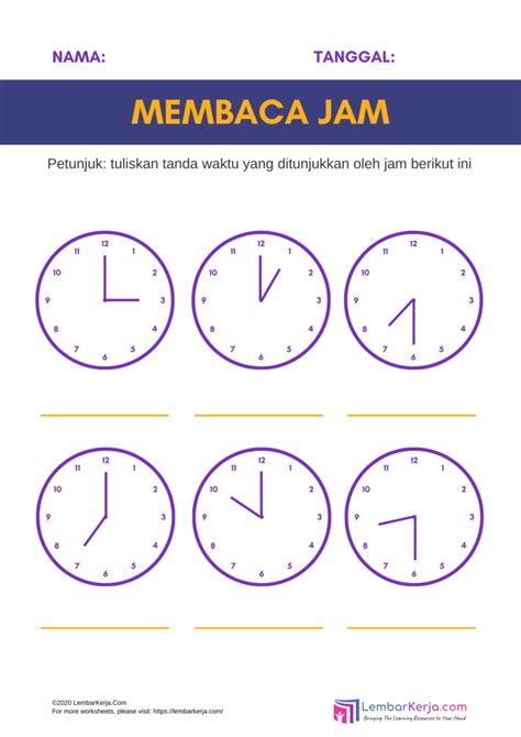 Cara Membaca Jam Dengan Mudah Kelas 2 Youtube Riset