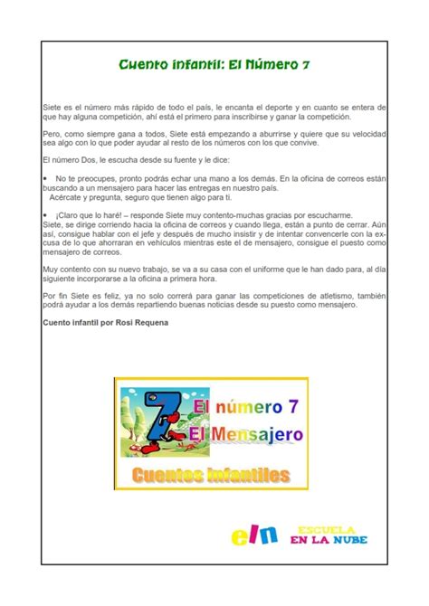 Cuentos Infantiles Cuentos De Los N Meros Del Al