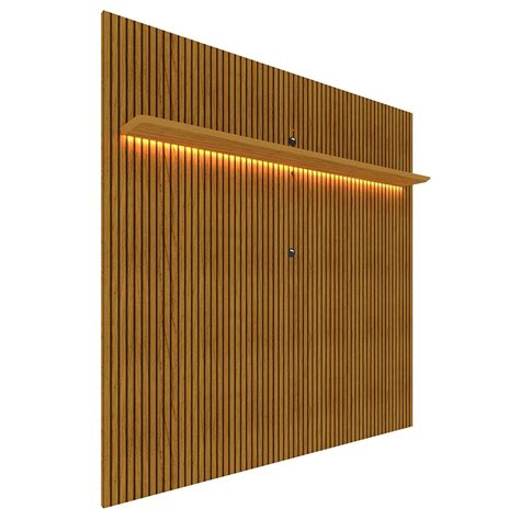 Painel para TV até 75 100 MDF 01 Prateleira e LED Requinte Naturale