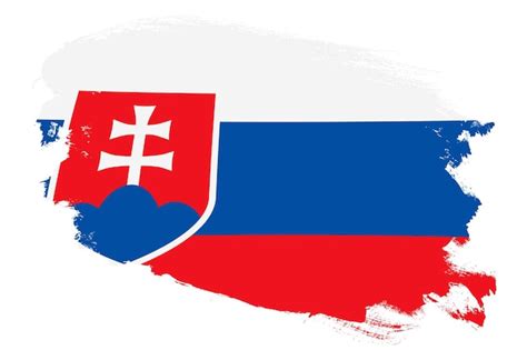 Premium Photo National Flag Of Slovakia On Grunge Stroke Brush