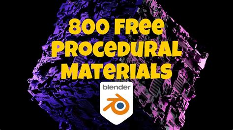 800 Free Procedural Materials For Blender Youtube