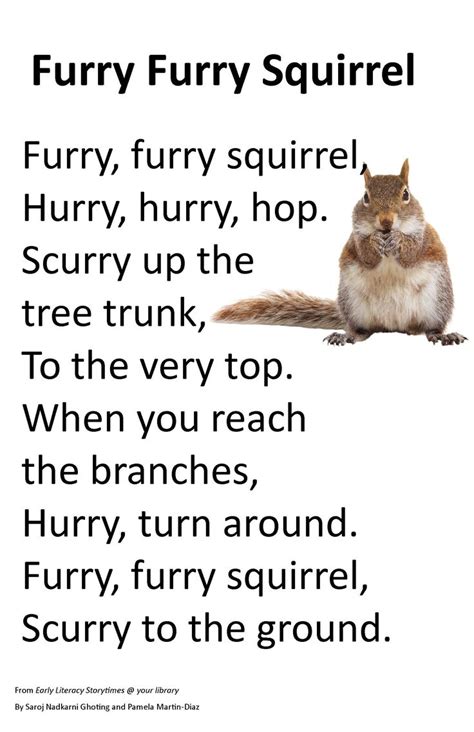 Squirrel Poem Ubamjen Kids Poems Preschool Songs Preschool Poems