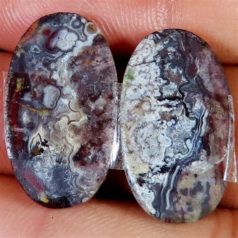 Natural CRAZY LACE AGATE Pair Oval Shape Loose Gemstone 31 70 Cts