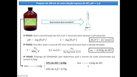 Preparo De Solução De Hcl Ph1 Youtube