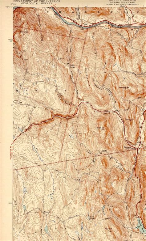 Historic Usgs Maps Of Ashfield Massachusetts Quadrangle