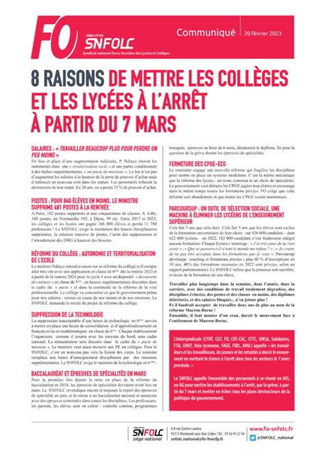 Raisons De Mettre Les Coll Ges Et Les Lyc Es Larr T Partir Du