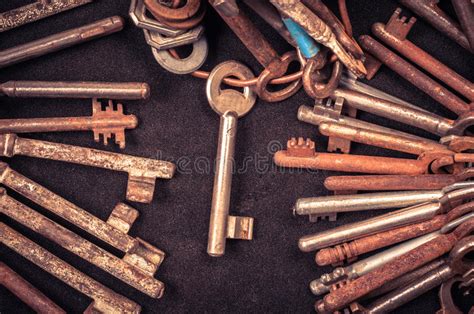 A Large Group Of Rusty Keys Stock Photo Image Of Abstract Business