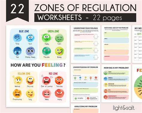 Zones Of Regulation Worksheets Social Emotional Learning Etsy Canada