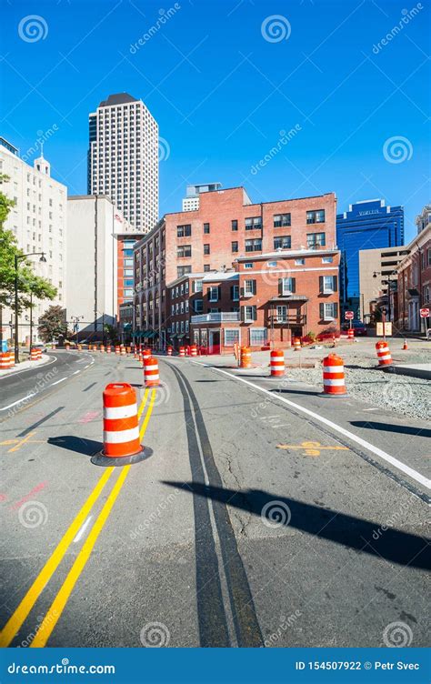 Road Construction in a City Stock Photo - Image of city, building ...