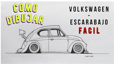 Como Dibujar Un Vocho Volkswagen Beetle Facil Escarabajo Paso A Paso