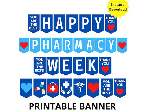 Pharmacy Week Printable Banner, Happy Pharmacy Week Banner, Pharmacist ...