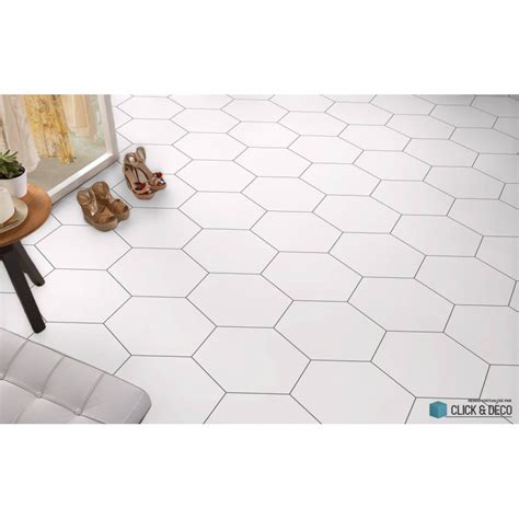 Tomettes hexagones Carrelage tomette blanche 33x28 5 OPAL BLANC 1m²