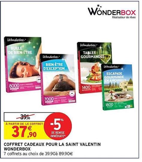 Promo Coffret cadeaux pour la saint valentin wonderbox chez Intermarché