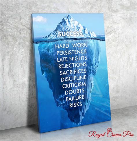 Success Hard Work Persistence Quote Success Is An Iceberg Framed Wall