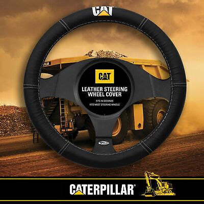 Caterpillar Cat Leather Inch Steering Wheel Cover Black Cat Logo Ebay