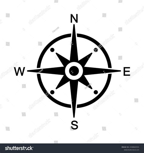 North Symbol Vector Compass On Isolated Stock Vector (Royalty Free ...