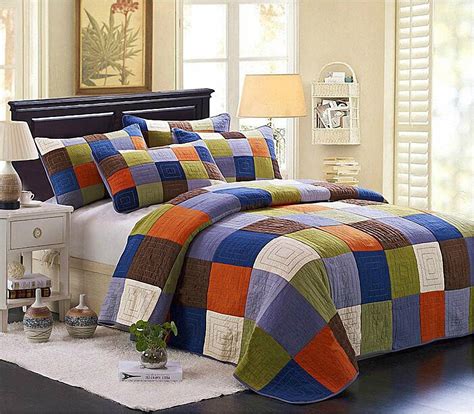 S&V American country style bedding sets cotton bedspreads 3 pieces ...