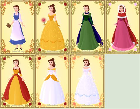 All of Belle's Dresses by KatPerson098 on DeviantArt