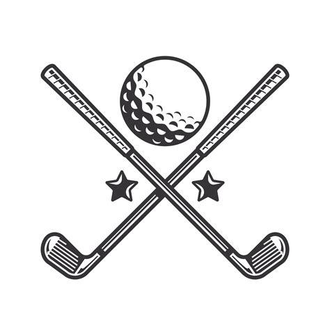 Black Golf Club Silhouette Golf Club Line Art Logos Or Icons Vector