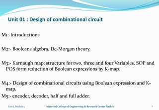 Module Design Of Combinational Circuit Using Boolean Expression Ppt