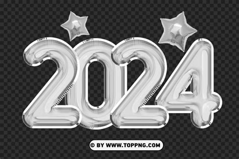 Silver Balloons 2024 With Elegant Star PNG - Image ID 490673 | TOPpng