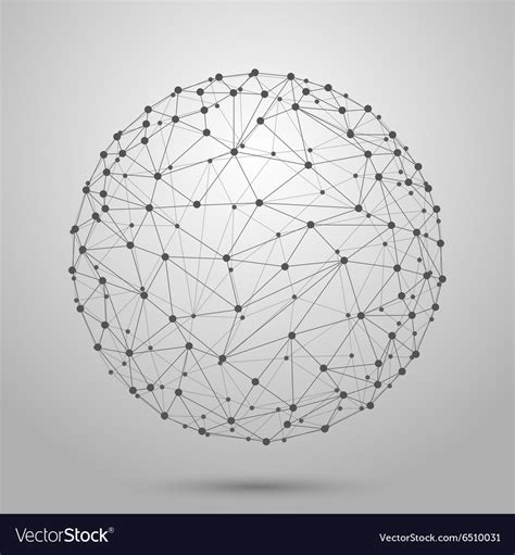 Wireframe 3d Mesh Polygonal Sphere Royalty Free Vector Image