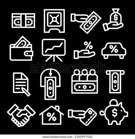 Illustration Business Finance Icon Set White Stock Vector Royalty Free 1342997102 Shutterstock