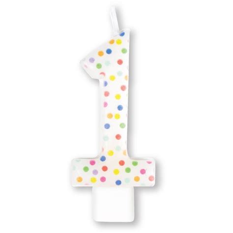 Candle Numeral Moulded Rainbow Dots Big W