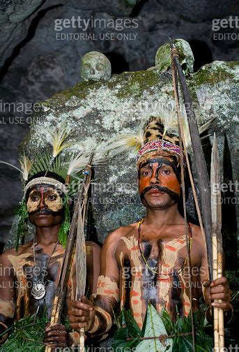 Warriors Tribe Yaffi In War Paint With Bows And Arrows In The Cave New