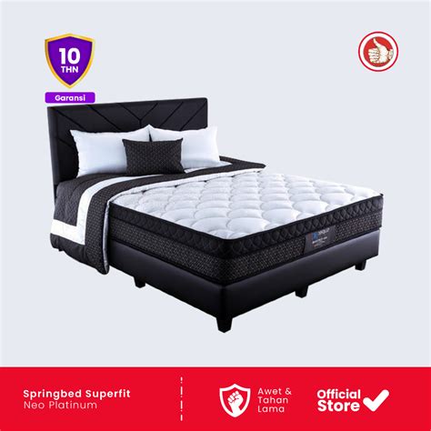 Jual Kasur Springbed Superfit Neo Platinum Mattras Fullset Sandaran