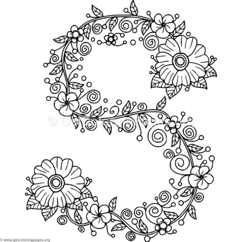 ️floral Letter Coloring Pages Free Download