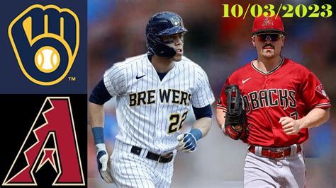 Diamondbacks Vs Brewers WILD CARD TODAY October 03 2023 MLB